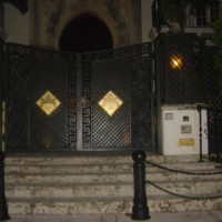 Entrance Versace Mansion in Miami at night